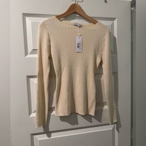 NWT Baltic Born Cream Ribbed Long Sleeve Top